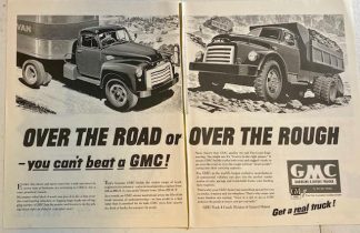 GMC Gasoline & Diesel Trucks Ad 1952 – “Over the Road or Over the Rough”