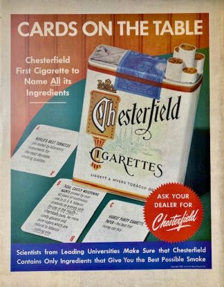 Chesterfield Cigarettes Ad 1952 – Cards on the Table