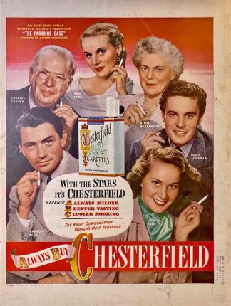 Chesterfield Cigarettes Ad 1948 – With the Stars it’s Chesterfield