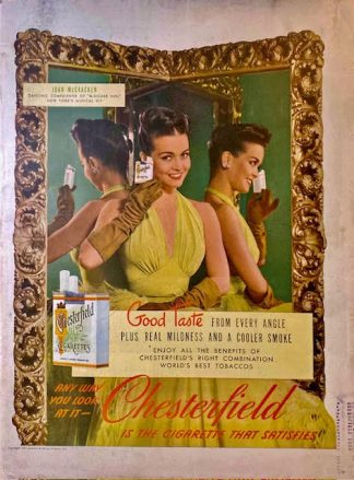Chesterfield Cigarettes Ad 1945 – Joan McCracken