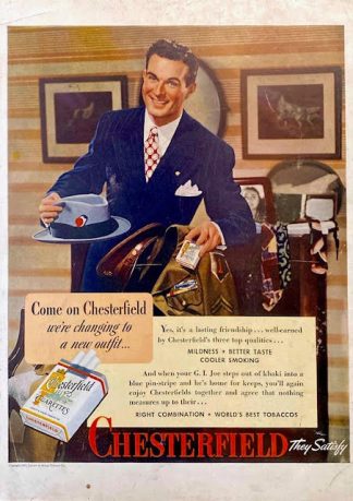 Chesterfield Cigarettes Ad 1945 – G. I. Joe