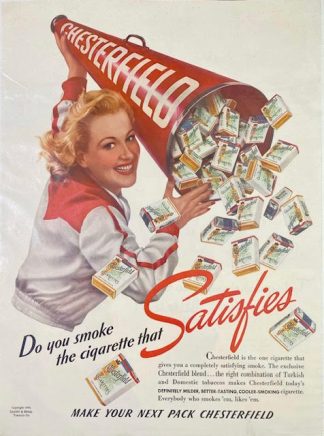 Chesterfield Cigarettes Ad 1940 – “Satisfies”