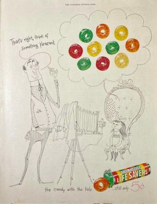 Life Savers Ad 1952 - Something Pleasant - The candy with a hole.