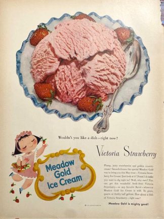 Medal Gold Ice Cream 1953 Ad Victoria Strawberry