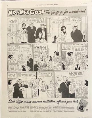 Chase and Sanborn Coffee Ad 1935 – Mr. & Mrs. Goof – Comic Strip