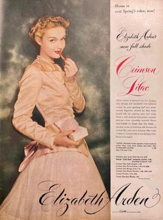 Elizabeth Arden 1948 Ad – Crimson Lilac