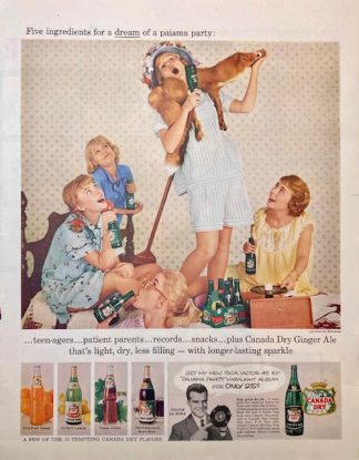 Canada Dry Pale Ginger Ale Ad 1956 – Pajama Party with Julius La Rosa