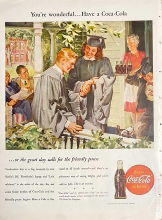 Coke 1946 Large Ad – Celebrate with Coke – Graduation Day