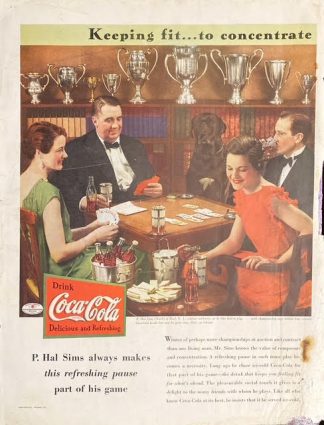Coke 1934 Ad – Keeping Fit to concentrate – P. Hal Sims