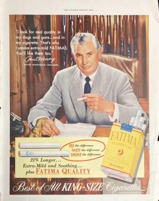 Fatima Cigarette Ad 1956 – Paul Henry