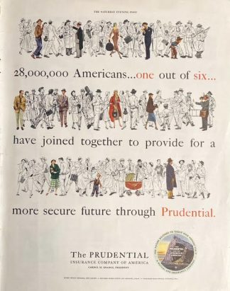 The Prudential Insurance Company 1943 Ad 280,000 Americans…