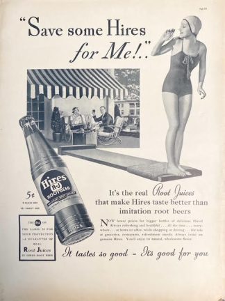 Hires Root Beer 1938 Ad – “Save some Hires for Me!