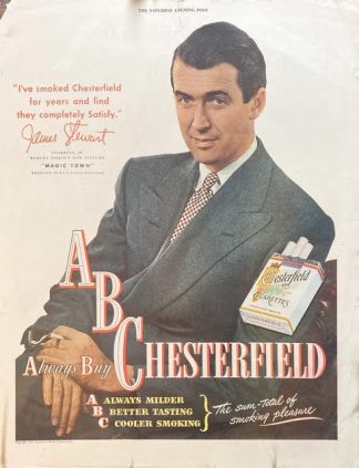 Chesterfield Cigarette Ad 1947 – James Stewart