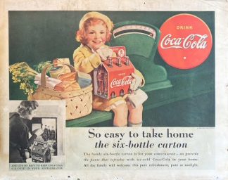 Coke Ad 1938 – “So easy to take home the six-bottle carton”