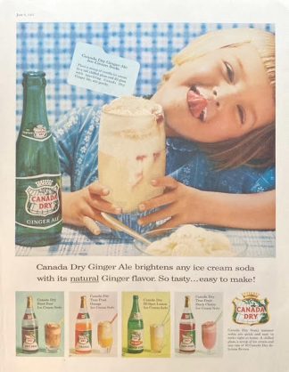 Canada Dry Ginger Ale Ad 1957 – Ice Cream Soda Recipe