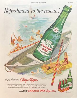 Canada Dry 1952 Ad – Refreshment to the rescue!