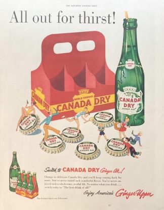 Canada Dry 1952 Ad – All out for thirst!