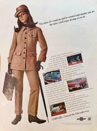 Chevrolet Corvair 1966 Car Ad – The more of a stand-up and be-counted individualist you are, the more you’ll enjoy driving a Corvair