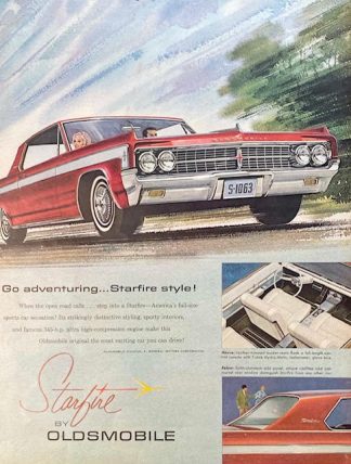 Oldsmobile Starfire 1962 Car Ad – “Go adventuring… Starfire style!”