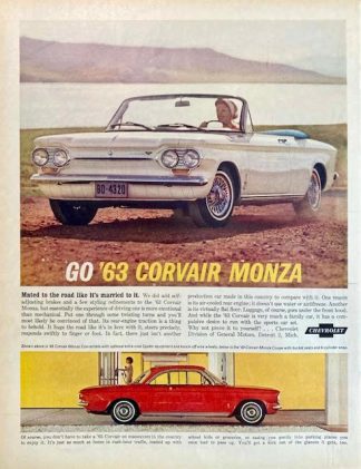 Chevrolet 63 Corvair Monza 1963 Ad – Go 63 Corvair Monza