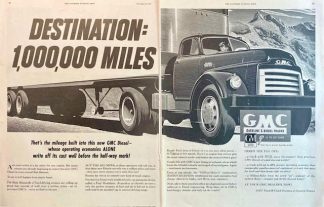 GMC Diesel Truck 1951 Ad –Destination 1,000,000 Miles