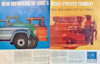 GMC Trucks 1962 Ad -New 6500 Series with New HEAVY-DUTY V-6 POWER