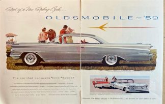 Oldsmobile 1959 Ninety-Eight Holiday Scenic Coupe in an October 1958 Ad
