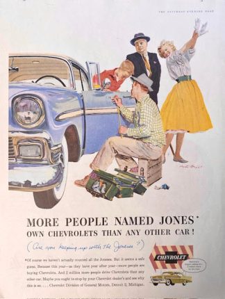 Chevrolet 1956 Ad – More People Named Jones Own Chevrolets Than Any Other Car!