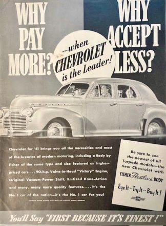 Chevrolet 1941 Ad - Why Pay More? Why Accept Less?