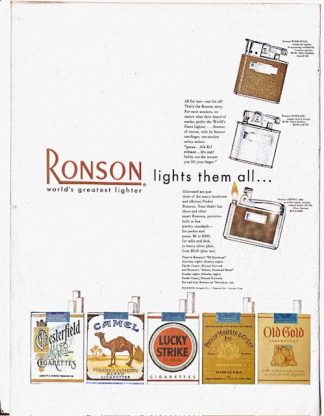 RONSON - 1949 Lighter Advertisement - lights them all