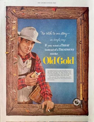 Old Golds 1952 Cigarettes Ad – No Catch to our story- Fishing