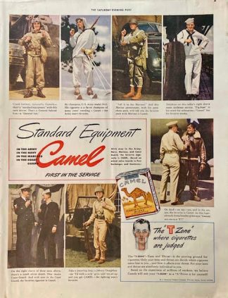 Camel Cigarettes 1943 Advertisement – Standard Equipment