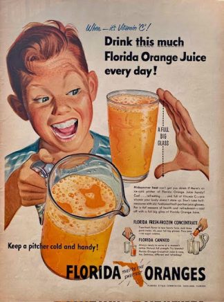 Florida Oranges 1952 Ad – Whee – it’s Vitamin “C”!