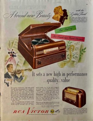 RCA VICTOR 1948 Record Player Advertisement – Console Record Changer