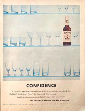 CORBY’S Canadian Whiskey Ad 1960 – CONFIDENCE