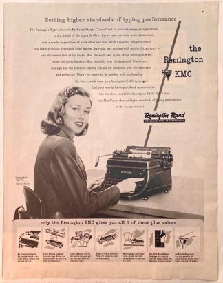 Remington KMC Typewriter Ad 1948 – Keyboard Margin Control