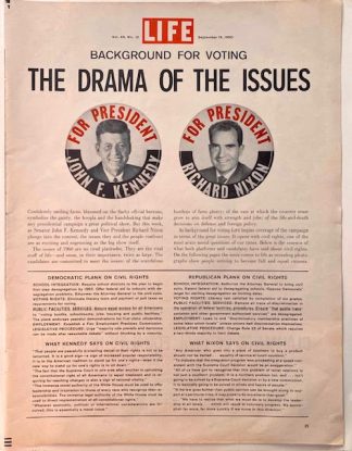 1960 Article- The Drama of The Issues – Kennedy & Nixon