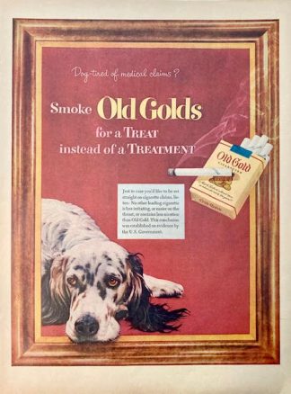 Old Golds Cigarettes 1952 Ad Dog Tired…