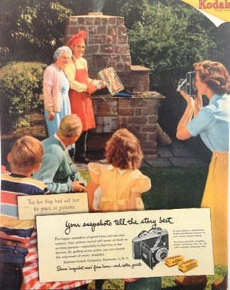 Kodak 1953 Camera Ad Backyard Cookout...