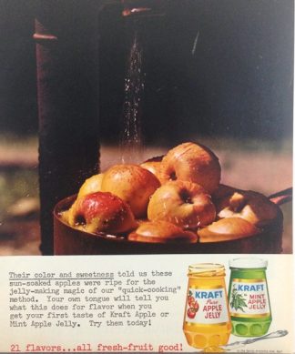 Kraft Apple & Mint Jelly 1962 Ad 21 Flavors all Fresh Fruit Good!