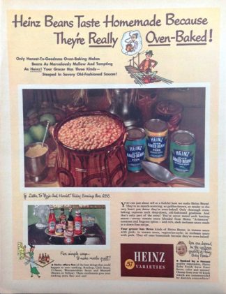 Heinz 57  1951 Ad Oven Baked Beans