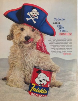 Carnation Foods 1960 Friskies DOG FOOD Ad