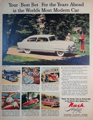 Nash Airflyte 1951 Ad Car Ad - Best Bet For the Years Ahead is the Worlds Most Modern Car