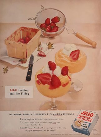 JELL-O Pudding and Pie Filling 1953 Ad Double-Feature Wonders!