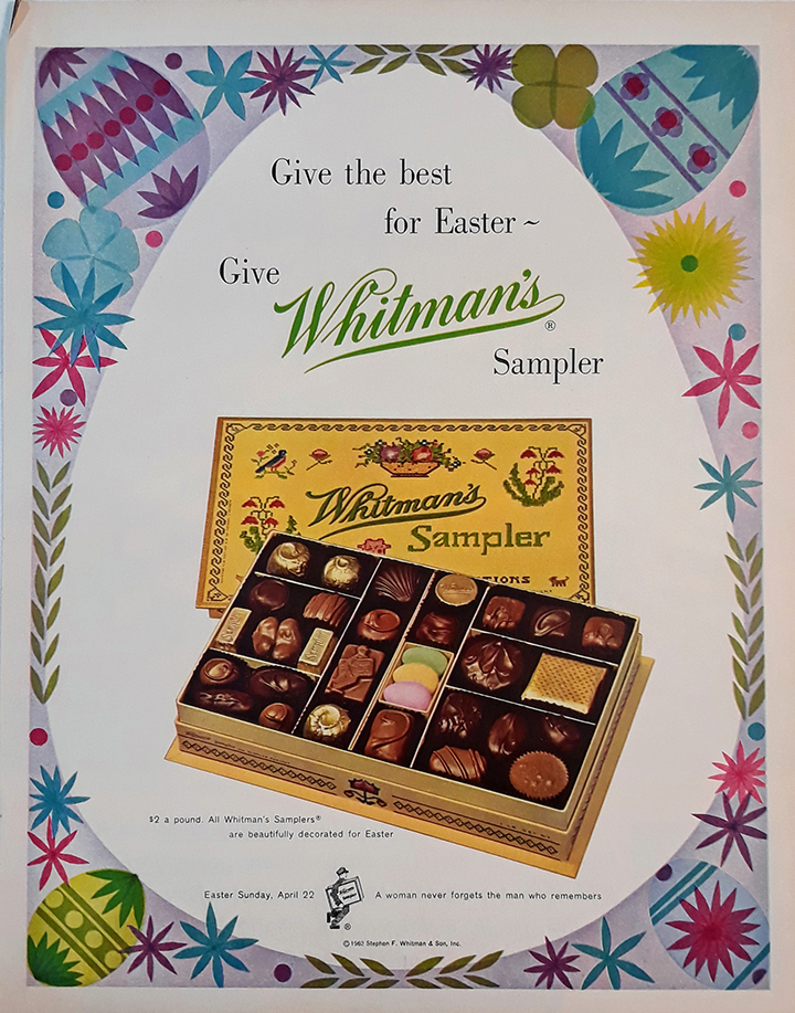 Whitman's Sampler Easter AD 1962 – Give the Best for Easter
