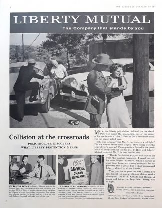 Liberty Mutual Insurance Company 1957 Ad - Collision at the Crossroads