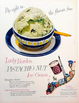Lady Borden Ice Cream 1952 Ad – Pistachio Nut