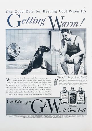 G & W Whiskey & Gin 1937 Ad – Getting Warm!