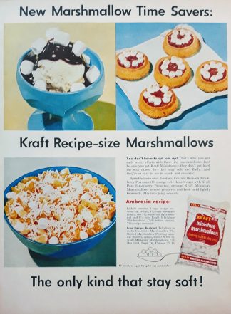 Kraft Miniature Marshmallows 1958 Ad – Ambrosia Recipes