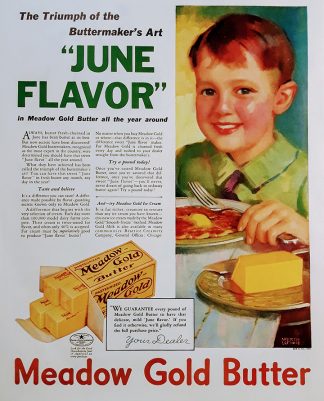 Meadow Gold Butter Ad 1933 - JUNE FLAVOR